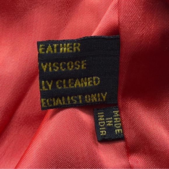 Vtg Scully Red Leather Fringe Cropped Jacket Womens Small Western Biker.    READ - Picture 16 of 16